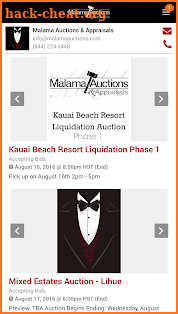 Malama Auctions screenshot
