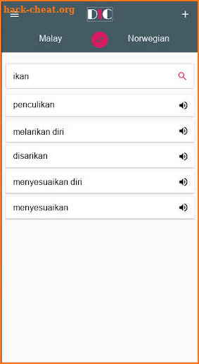 Malay - Norwegian Dictionary (Dic1) screenshot