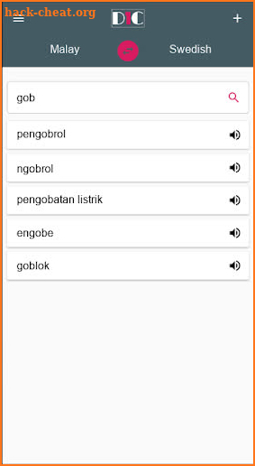 Malay - Swedish Dictionary (Dic1) screenshot