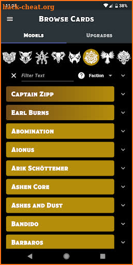 Malifaux Crew Builder screenshot
