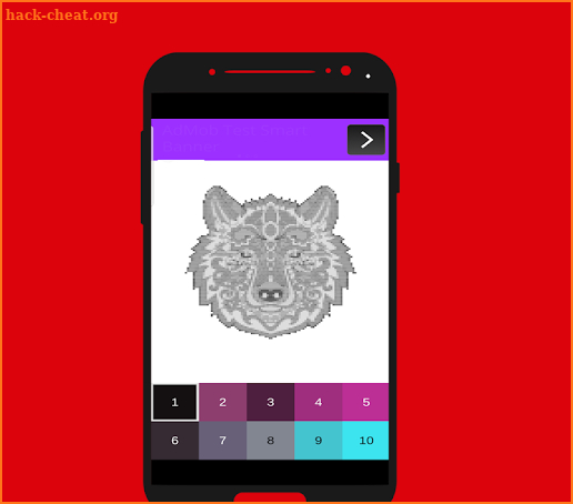 Mandala color by number -pixel art screenshot