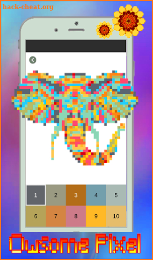 Mandala coloring - Color by number pixel art screenshot