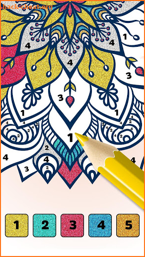 Mandala Glitter Color Puzzle - Paint by Numbers screenshot