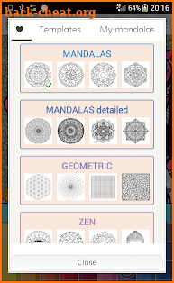 Mandalas coloring pages screenshot