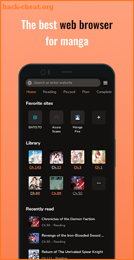 MangaPin - Web Browser screenshot