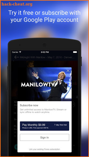 ManilowTV screenshot