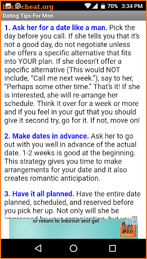 Manly Dating Tips screenshot