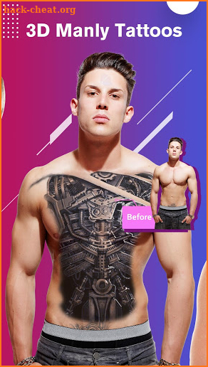 Manly Photo Editor - Hairstyles, Abs, Tattoo screenshot