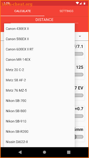 Manual Flash Calculator Pro screenshot