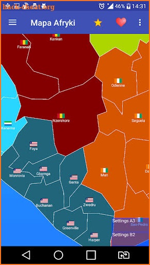 Map of Africa screenshot