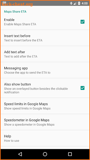 Maps Share ETA / Arrival time screenshot