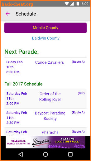 Mardi Gras Parade Tracker WALA screenshot