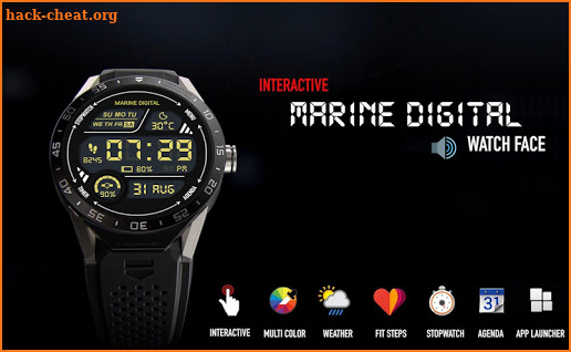Marine Digital Watch Face & Clock Live Wallpaper screenshot