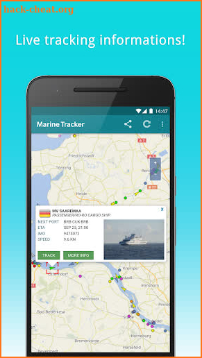 Marine Tracker - Maritime traffic - Ship radar screenshot