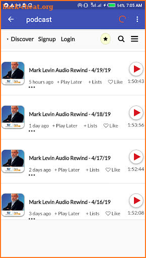 MARK LEVIN AUDIOCAST screenshot
