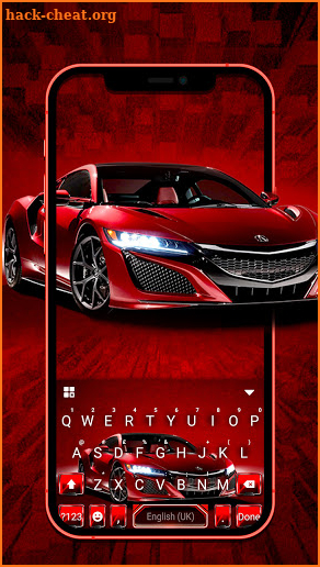 Maroon Race Car Keyboard Background screenshot