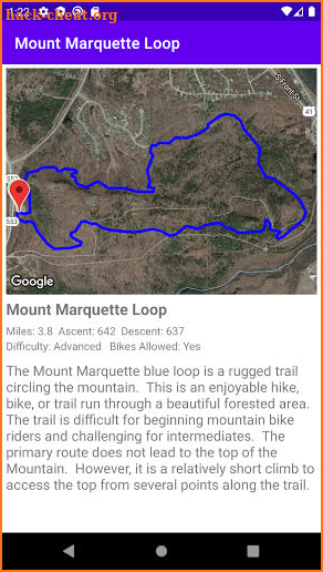 Marquette Trails App screenshot