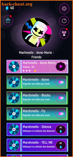Marshmello DJ Tiles Hop  - Neon EDM Rush screenshot