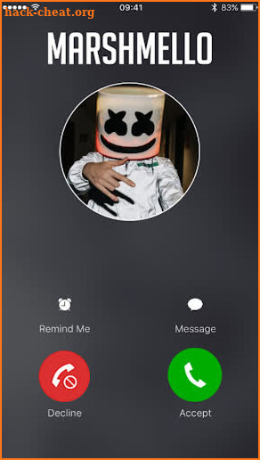 Marshmello fake call screenshot