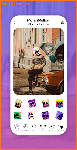 Marshmello Mask Photo Editor screenshot
