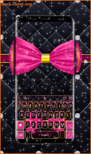 Marvelous Pink Bow Keyboard Theme screenshot