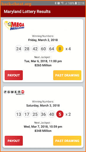 Maryland Lottery Results screenshot
