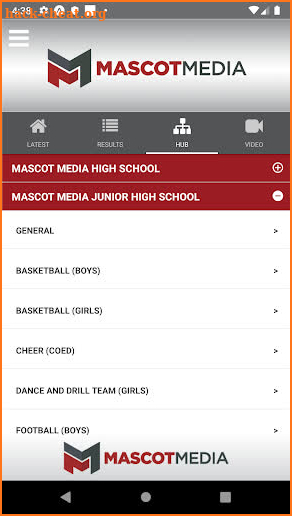 Mascot Media Sports App screenshot