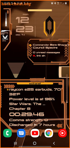 Mass Effect Inspired Custom Phone theme (KLWP) screenshot