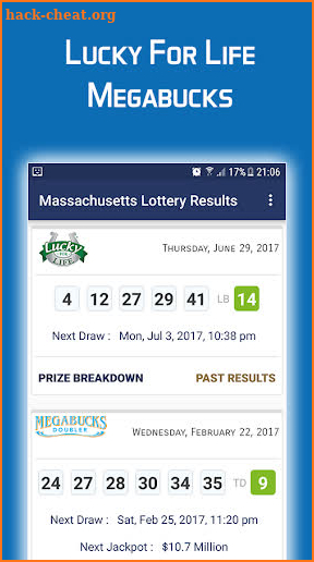 Massachusetts Lottery Results screenshot
