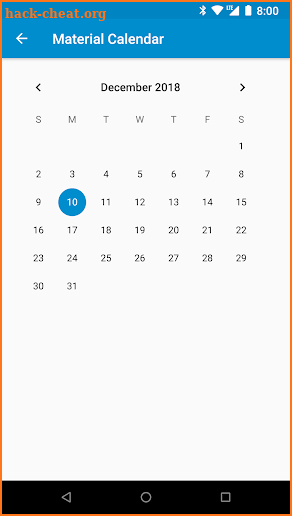 Material Calendar screenshot