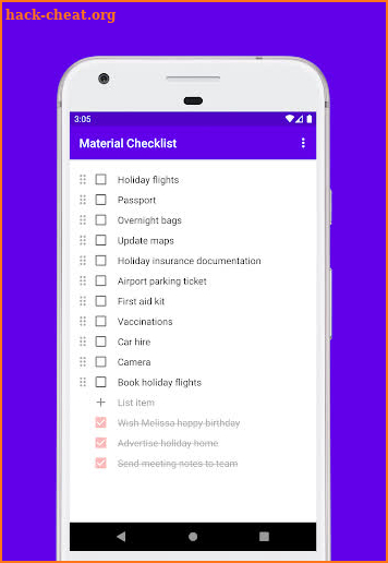 Material Checklist (Library Sa screenshot