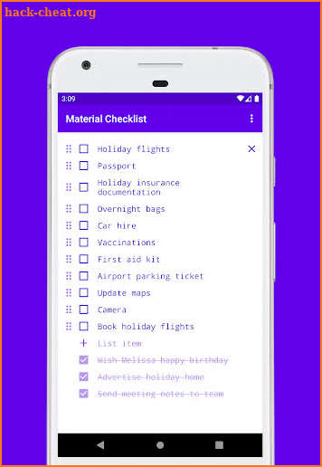 Material Checklist (Library Sa screenshot