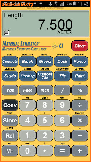 Material Estimator Calculator screenshot