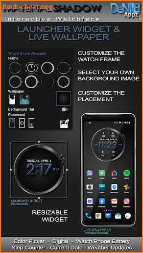 Material Shadow HD WatchFace Widget Live Wallpaper screenshot