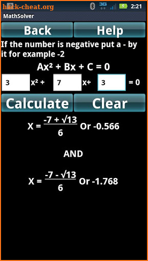 Math Algebra Solver Calculator screenshot