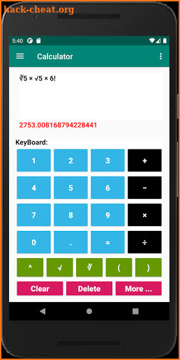 Math App screenshot