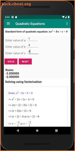 Math App screenshot
