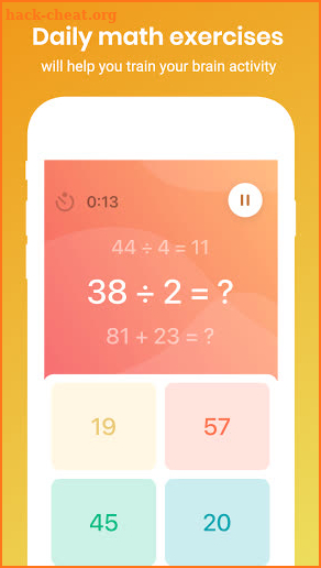 Math Brain - Learning Games Quiz. Arithmetic game. screenshot