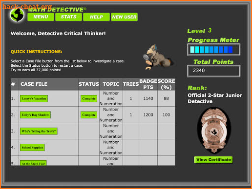Math Detective® Beginning screenshot