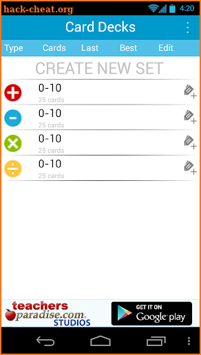 Math Practice Flash Cards screenshot