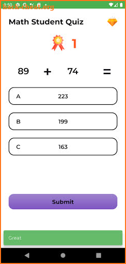 Math Student Quiz screenshot