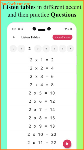 Math Tables Pro- Listen Times Table, Quiz & Report screenshot