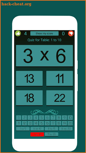 Math Tables with Quiz screenshot