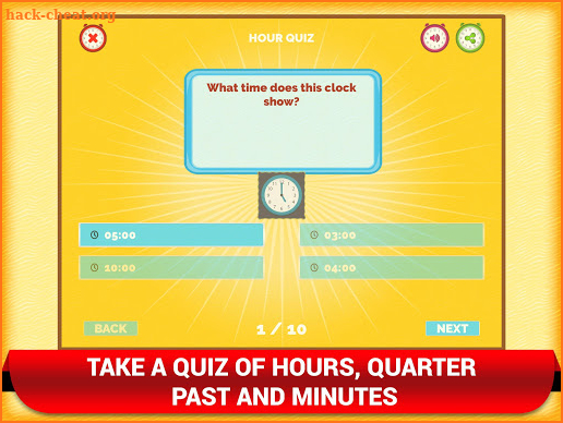 Math Telling Time Clock Game screenshot