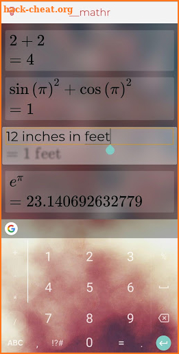 mathr - keyboard-driven scientific calculator screenshot