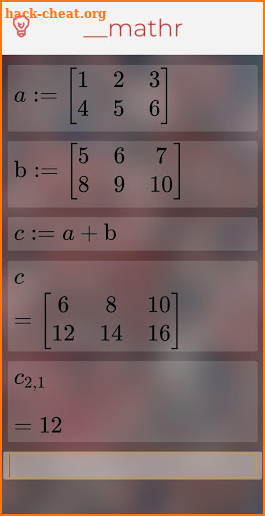 mathr - keyboard-driven scientific calculator screenshot
