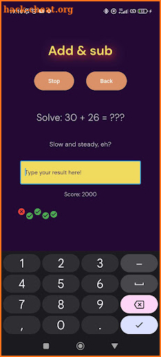 MathWarmer screenshot