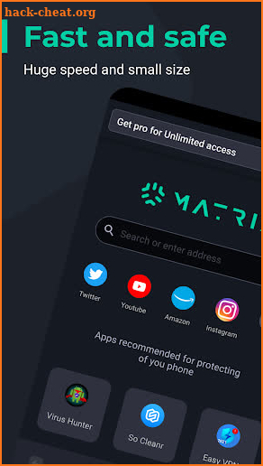 Matrix Browser - fast web surfing with ad block screenshot