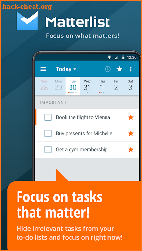 Matterlist: To-do list. Focus on tasks that matter screenshot