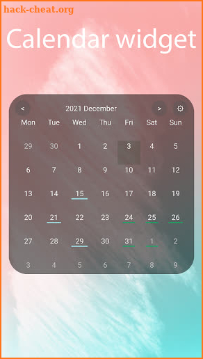 Mature Calendar Widget Pro screenshot